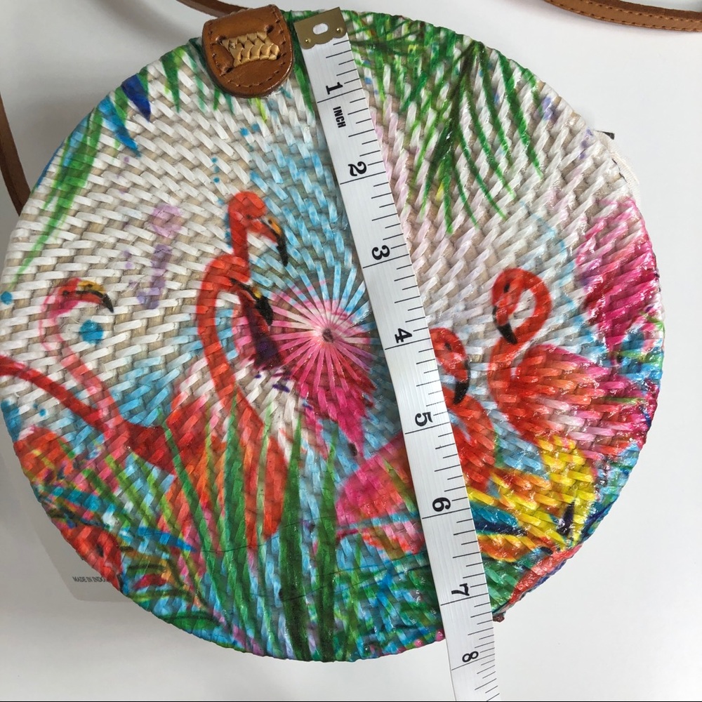 Flamingo Print Round Crossbody Bag - Picture 8 of 10